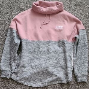 PINK Victoria's Secret Pink and Gray Cowl Neck Sweater